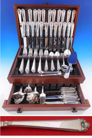 George II Rex by Watson Sterling Silver Flatware Set Service 105 pcs Dinner